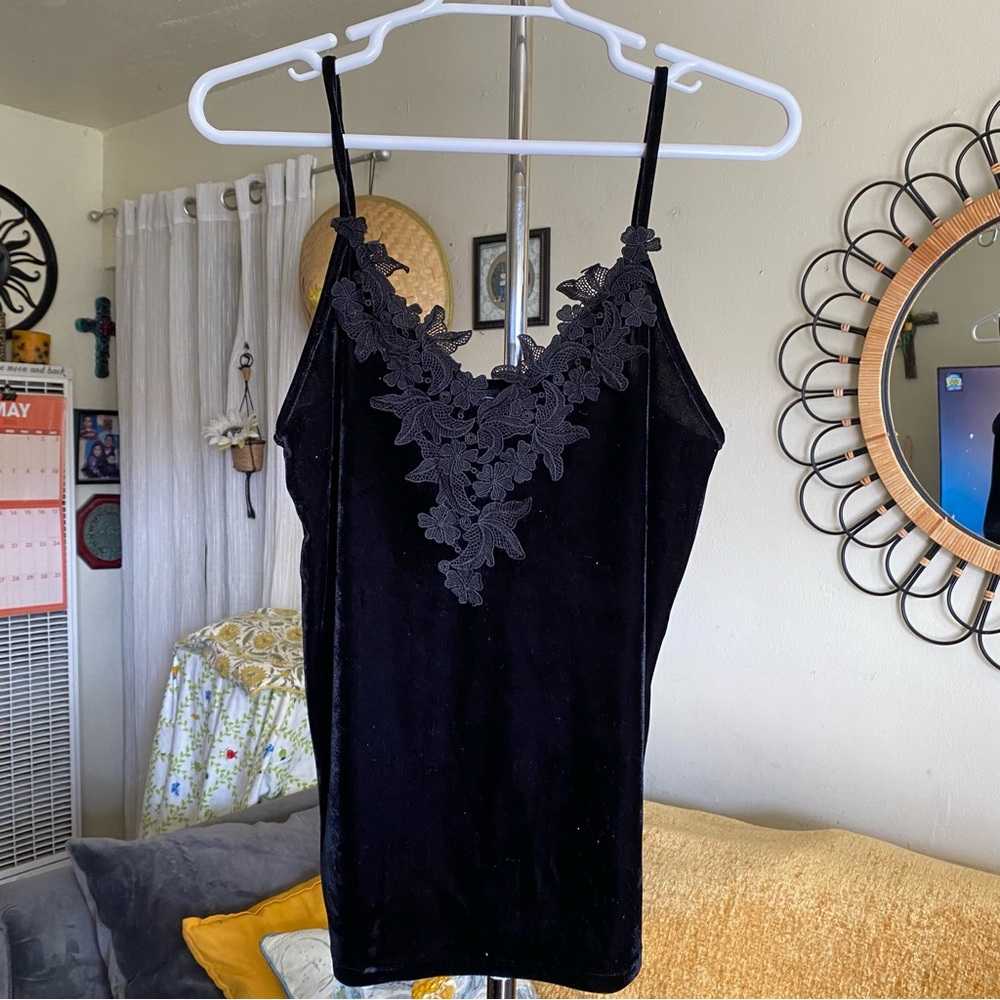 Y2K 90’s Velvet Camisole Top Goth Whimsy Fairy Size XL